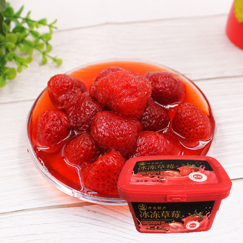 Dandong frozen strawberry canned quick-frozen food 99 milk cream strawberry fresh freezing point strawberry beauty ice strawberry