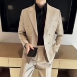 Металлический классический костюм в английском стиле, изысканный стиль, в британском стиле, облегающий крой