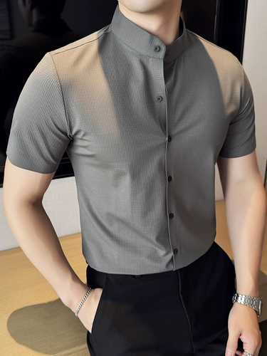 Шелковая тонкая рубашка, пиджак классического кроя, китайский стиль, изысканный стиль