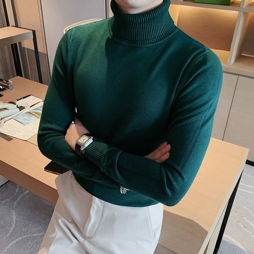 Демисезонный утепленный свитер, цветной шерстяной трикотажный трендовый лонгслив, облегающий крой