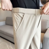 Летние тонкие трендовые штаны для отдыха, костюм, изысканный стиль, облегающий крой, в корейском стиле