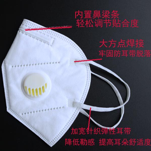 Марлевая повязка от пыли kn95口罩带呼吸阀囗罩头戴式活性炭透气防尘防工业粉尘打磨防灰尘