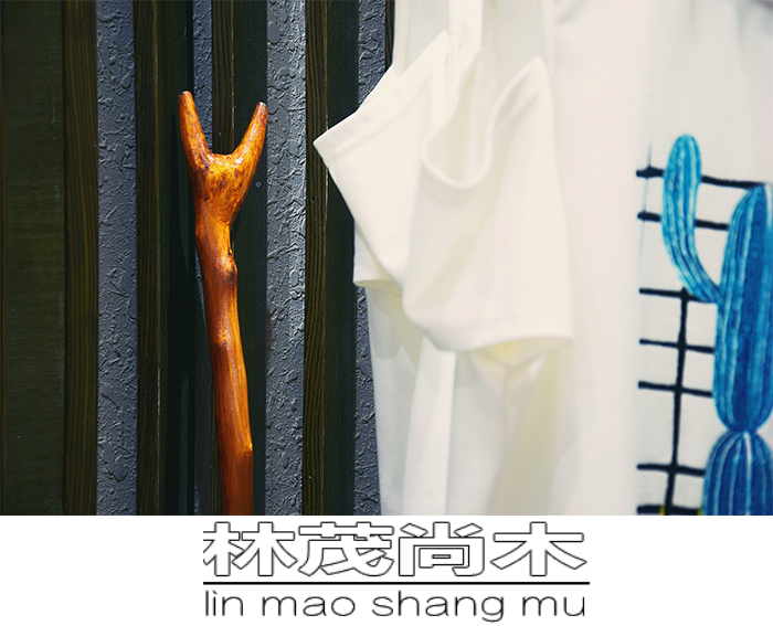 Log Solid Wood Delicate Clothing Fork Tuo Wood Yellow Gold Wood Shop Home Auspicious Wangmu Art Creative Brace