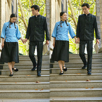 Republic of China student dress Female May Fourth Youth dress Republic of China style womens clothing Tunic School uniform Graduation suit Chorus performance suit