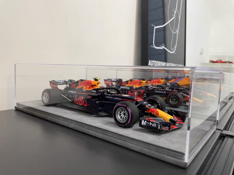 Miniature F1 1/18 Alloy Model Car Display Box Red Bull Mercedes Mclaren Haas