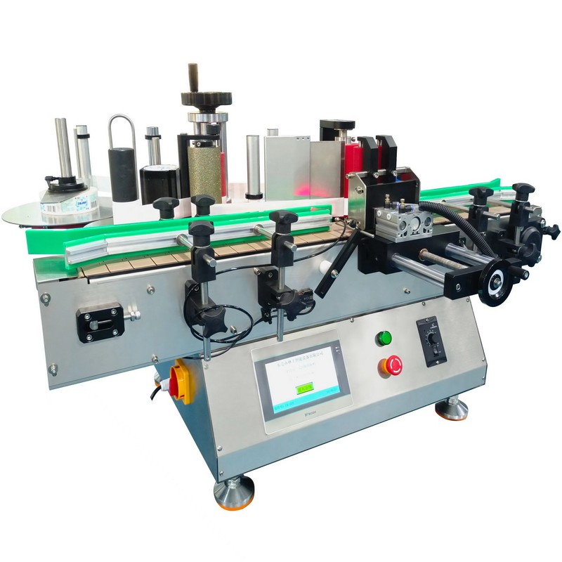 Small desktop self-adhesive positioning label machine automatic double side side bottle label round bottle label line