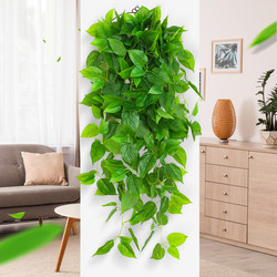 Artificial Plant Wall Hanging Fake Flower Vine Plastic Vine Living Room Green Radish Hanging Basket Indoor Hanging Orchid Green Plant Wall Decoration