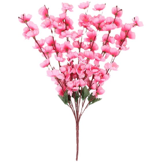 Simulation peach blossom branch living room fake wintersweet cherry blossom plastic flower decoration indoor ceiling decoration fake tree landscaping