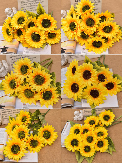 仿真花向日葵太阳花假花客厅摆件餐桌花家居装饰塑料田园拍照道具