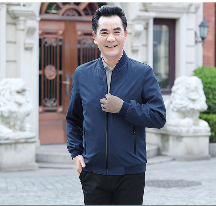 Playboy cha mùa thu áo khoác mỏng trung niên áo khoác nam mùa thu và mùa đông 40 tuổi 50 quần áo nam trung niên áo khoác form rộng