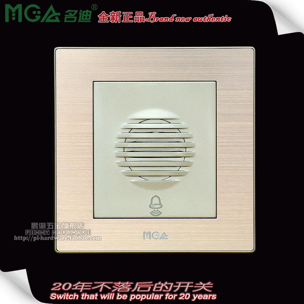 MGA Fame Di Q7L Native Haute Gold Wire Control Doorbell 220V86 Type Golden Switch Socket