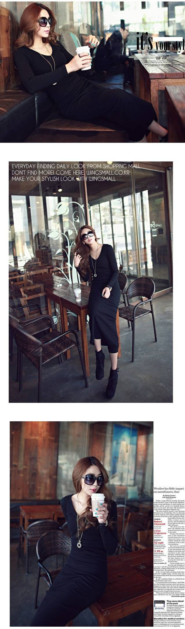 Korean women's new autumn and winter long-sleeved long knitted long skirt Slim base skirt NSYF1078