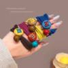 Colorful Beaded Hair Ties for Women, High Elasticity, Durable Rubber Bands, Elegant Low Ponytail Hair Ties, Children's Hair Accessories
