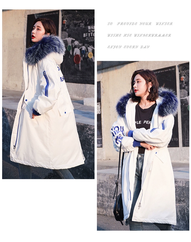 Áo bà bầu 2018 mùa đông xuống cotton nữ áo dài cotton rộng kích thước rộng áo khoác cotton dày áo khoác bà bầu