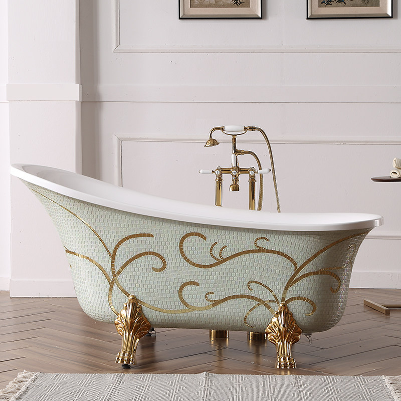Luida handmade sweet glass mosaic bathtub Classical European style retro home acrylic Guido Luxurious Bathtub