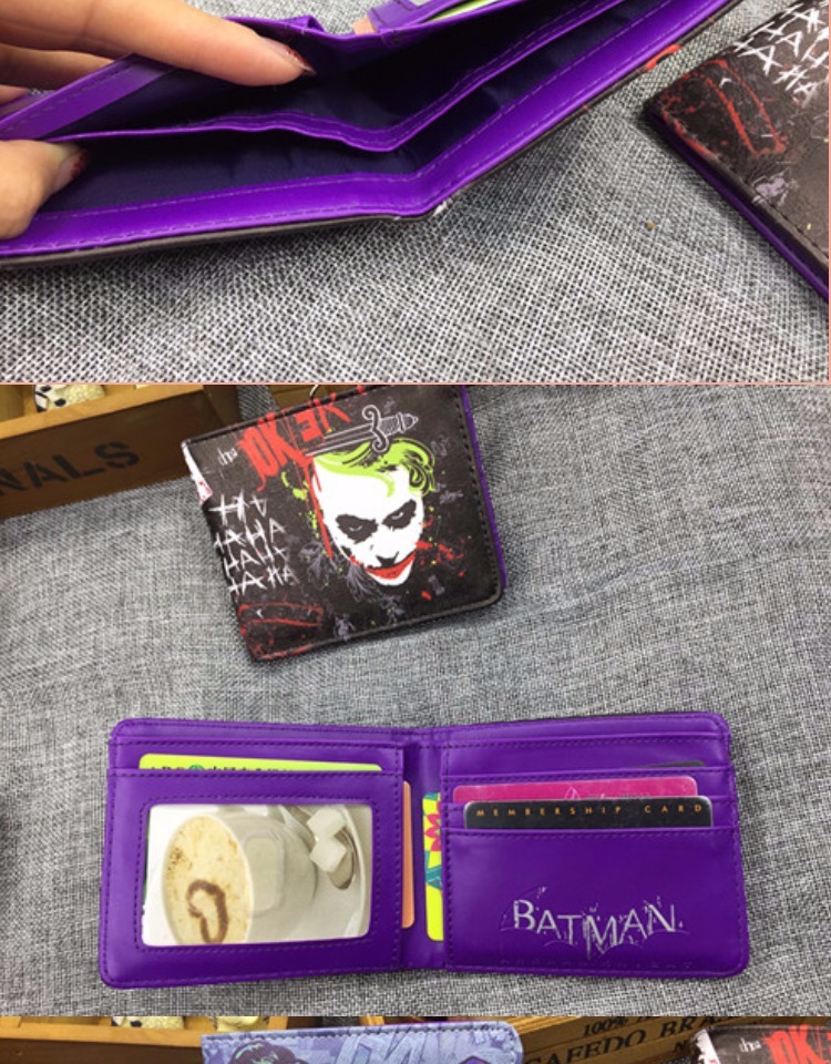 Marvel Anime Movie Surround Dark Knight Batman Clown Wallet Nam Teen Student Ví ngắn - Ví tiền ví camelia