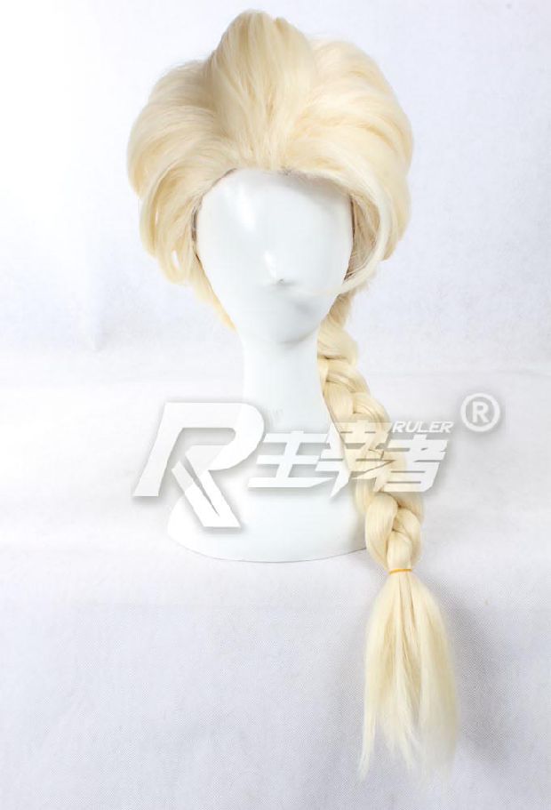 Nữ hoàng băng giá Aisha Elsa vàng nhạt vàng vàng tóc dài bện tóc giả cosplay tóc giả - Cosplay cosplay kakashi