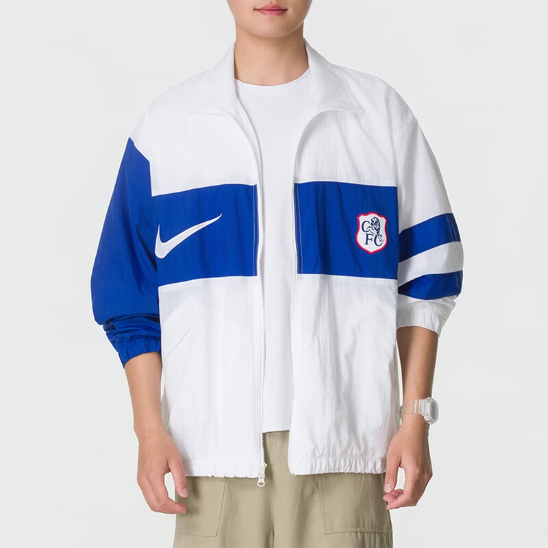 Nike Men's 2026 Autumn New Chelsea Football Culture Color-Block Jacket Casual Coat Io4412-100