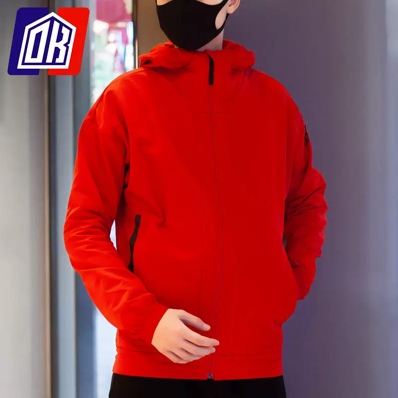 Флисовая мужская куртка Adidas, зимний красный худи для отдыха, 2020