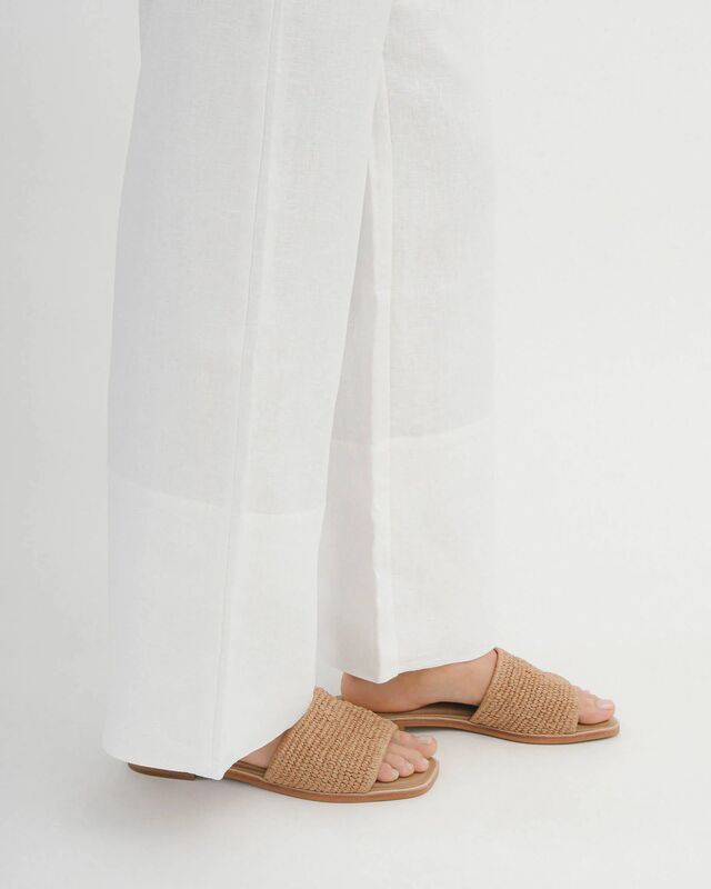 Australian Genuine Leather Women's Slippers, Flat Shoes, Slip-On Sandals, Sheepskin Sandals, Beach Shoes, Slip-On Shoes, Hand-Woven Raffia Shoes