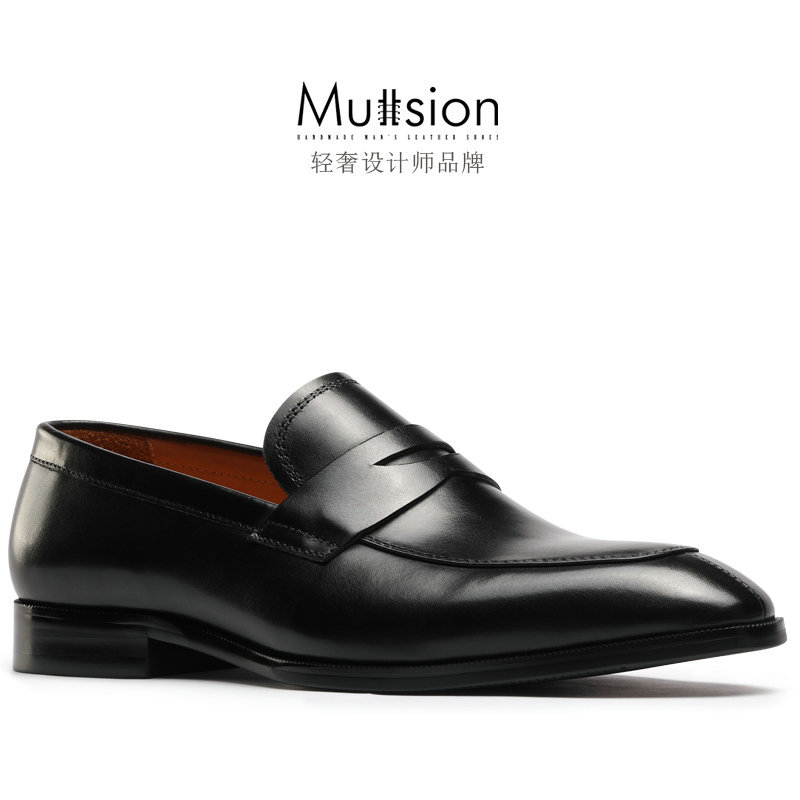 Real Stuff! Leather Lining! Penny Loafer Men's Genuine Leather Shoes, British Casual Slip-On Men's Shoes, Trendy Real Stuff! Leather Lining! Penny Loafer Men's Genuine Leather Shoes, British Casual Slip-On Men's Shoes, Trendy