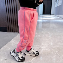 Girls winter cotton pants autumn and winter outer wear three-layer thickening little girl cotton casual girl baby warm sports trousers