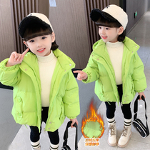 Girls down jacket winter little girl coat cotton coat western style fashionable girl baby warm princess white duck down jacket
