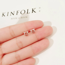 JG strawberry crystal stud earrings 2020 New Tide design sense 925 sterling silver Net red temperament earrings hypoallergenic