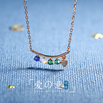 JG I love you necklace female 925 silver lettering confession niche choker Moren Department simple personality temperament cold wind