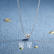 JG star ins necklace tide 925 silver exquisite small pendant student simple Lolita choker Czech colored glaze
