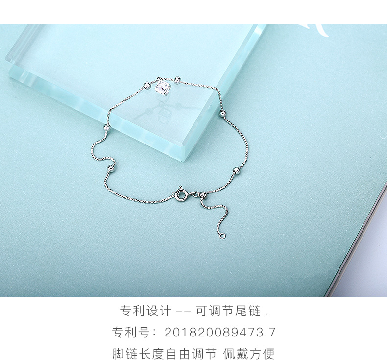 JG Space Anklet 925 sterling bạc vòng chân nữ Nữ sinh viên đơn giản Sen vòng chân 闺 蜜 Dòng thời trang vòng chân phong cách tây âu