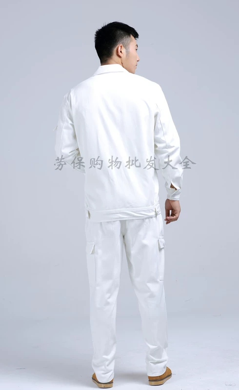 Đặc biệt hàn overalls đa túi phù hợp với nam vải cotton bông overalls bảo hiểm lao động dày thợ hàn quần áo trắng