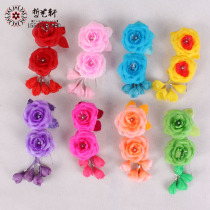 Opera Peking Opera headdress silk flower Flower Flower Flower Miss Huadan stage performance headdress temple flower silk Double Rose