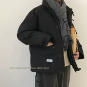 J / W Winter Nhật Bản retro chức năng Harajuku nhiều túi dụng cụ làm dày cổ áo bông nam và nữ - Áo khoác đôi