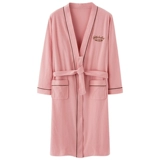 Осенний мужской хлопковый длинный банный халат для влюбленных, демисезонный тонкий лонгслив, пижама, большой размер