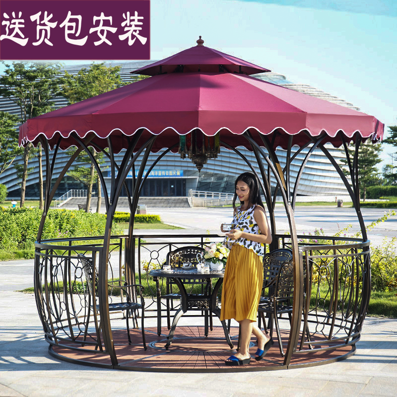 Sofia Villa Courtyard Iron Art Pavilion Awning Outdoor Garden Mobile House Assembly Round Tent Kiosk