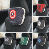 Car headrest linen neck pillow cartoon cervical spine pillow creative four seasons cotton and hemp car universal pillow in the car