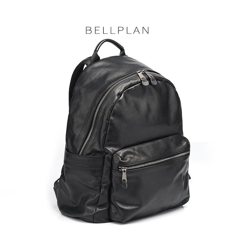 BELLPLAN head layer cowhide shoulder bag retro old effect washed leather multi-functional business trip travel computer bag