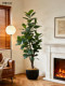 Large Artificial Green Plant with Green Leaves, Fake Tree Plant with a High-End Feel, Indoor Trendy Bonsai Decorative Ornament