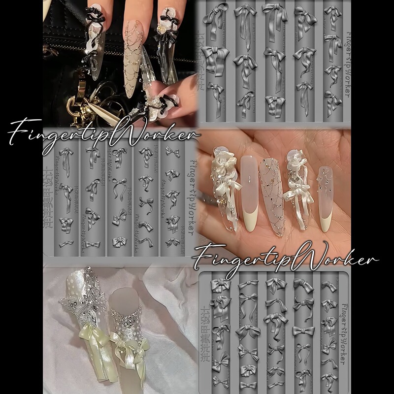 Fingertipworker｜Collaboration with Teacher Yangyang, Hand-Carved Fairy-Like Practical Original Bow Nail Art Mold