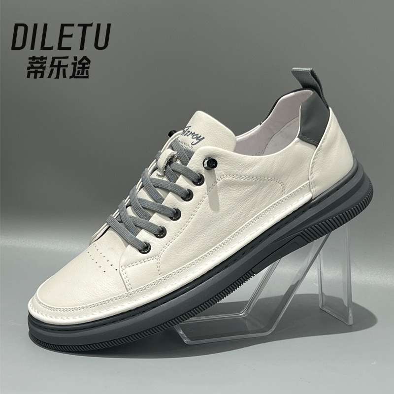 Tiletu Sneakers 2026 New Summer Thin Style Men's Slip-On Casual White Shoes Genuine Leather Versatile Shoes Tiletu Sneakers 2026 New Summer Thin Style Men's Slip-On Casual White Shoes Genuine Leather Versatile Shoes