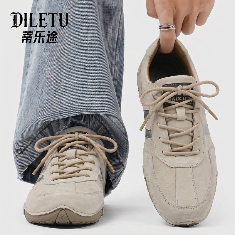 Tilto High-End Retro German Training Men's Shoes, Genuine Leather, Breathable, Lightweight, Soft-Soled, Suitable for Autumn, Commuting, Outdoor Casual Sports Shoes Tilto High-End Retro German Training Men's Shoes, Genuine Leather, Breathable, Lightweight, Soft-Soled, Suitable for Autumn, Commuting, Outdoor Casual Sports Shoes