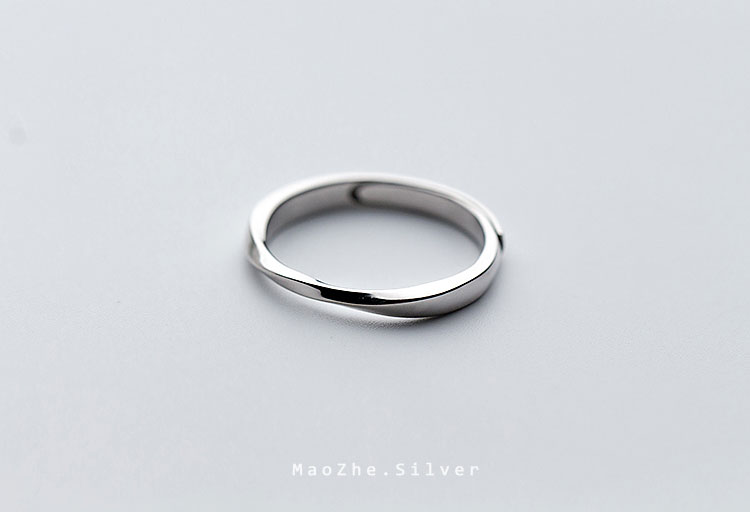 Mongoose S925 sterling bạc nhẫn đôi Mobius cặp nhẫn Nhật Bản và Hàn Quốc sống đơn giản Quà tặng ngày Valentine nhẫn dr