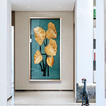 Modern minimalist entry door entry porch decorative painting vertical living room corridor mural light luxury real painting Zen hanging painting