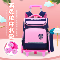 Children primary school student boy trolley bag Grade 1-3-5 6-12 years old six-wheeled trolley bag school bag climbing stairs