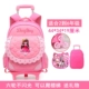 Schoolbag Girls Children Ba bánh có thể tháo rời Phim hoạt hình Xe đẩy Trường hợp Xe đẩy Trẻ em 6 Cô gái Trẻ Ba lô ba lô học sinh