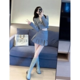 Осенний ретро милый комплект, в стиле Шанель, в западном стиле, коллекция 2023