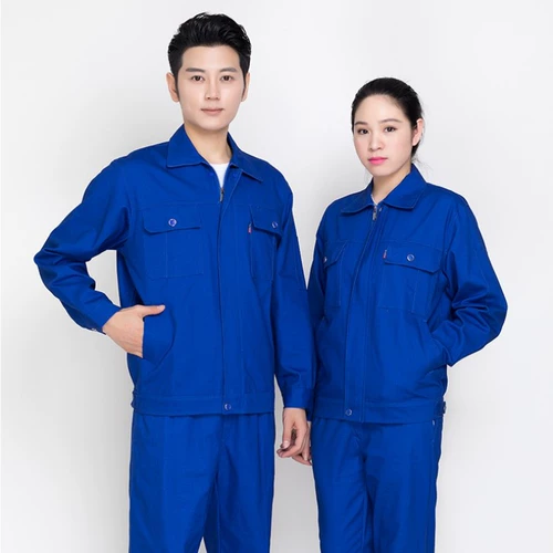 Хлопковый демисезонный износостойкий синий цветной комбинезон