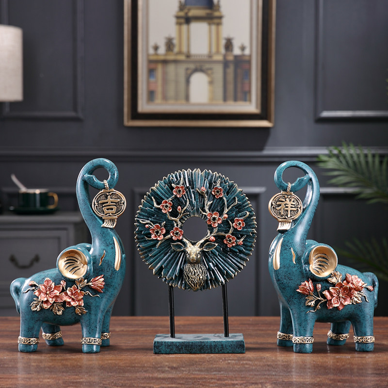 European-style wine cabinet decoration decoration luxury high-end living room TV cabinet creative decoration lucky elephant crafts