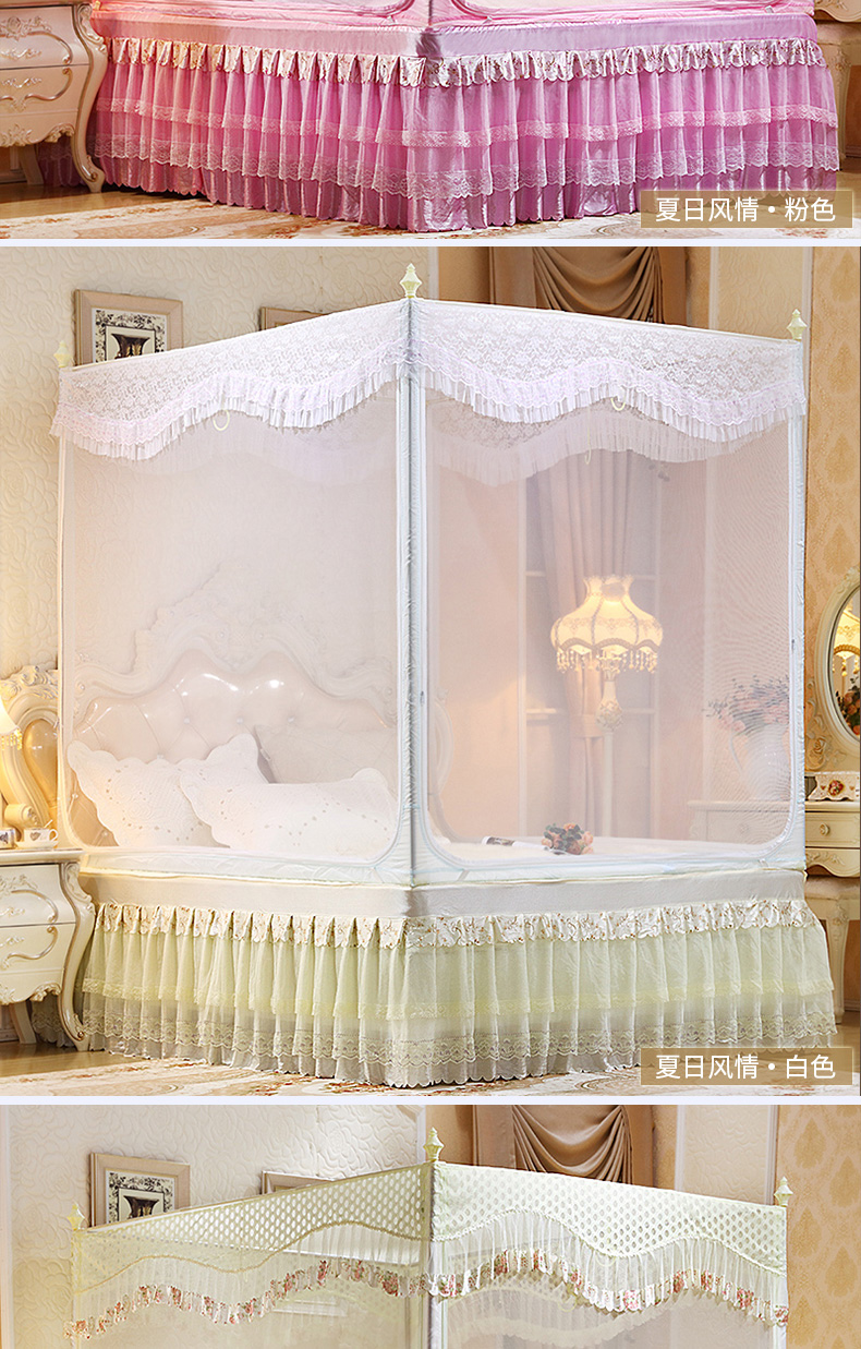 Hàng năm mã hóa tốt dày lên chống rơi dây kéo muỗi lưới 1,2 m giường 1,5m1,8m giường đôi u loại ba cửa hộ gia đình - Lưới chống muỗi màn chống muỗi cửa sổ